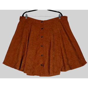 Shein Mini Skirt Womens 3x Brown Corduroy Lightweight Classic Minimalist A Line